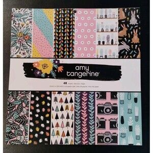 American Crafts 12" x 12" Paper Pad, Amy Tangerine Shine On, 48 Pages - NEW